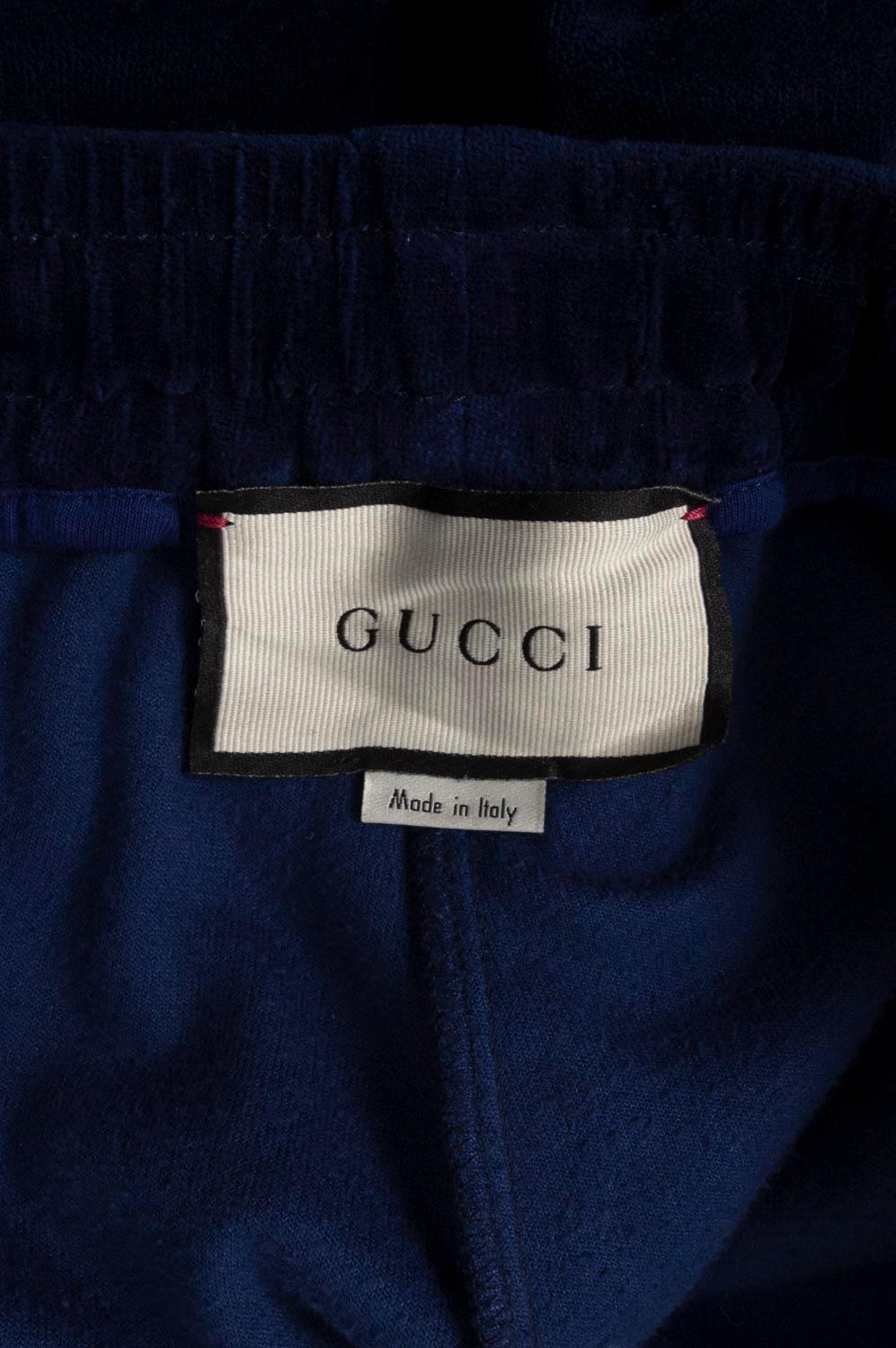 Men's Gucci Velour Men Sweatpants Tracking Pants Size S, S284 For Sale