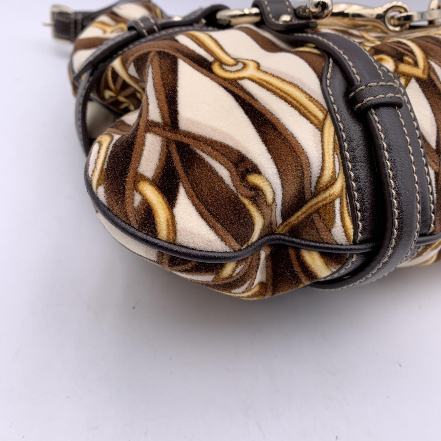 Gucci Velvet and Leather 85th Anniversary Horsebit Print Hobo Bag 6