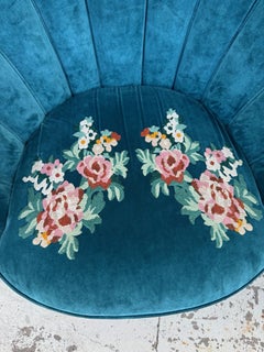 Gucci Velvet Armchair with Embroidered Flowers