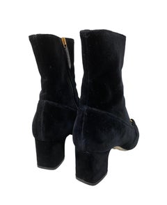 Gucci Velvet Black Ankle Boots