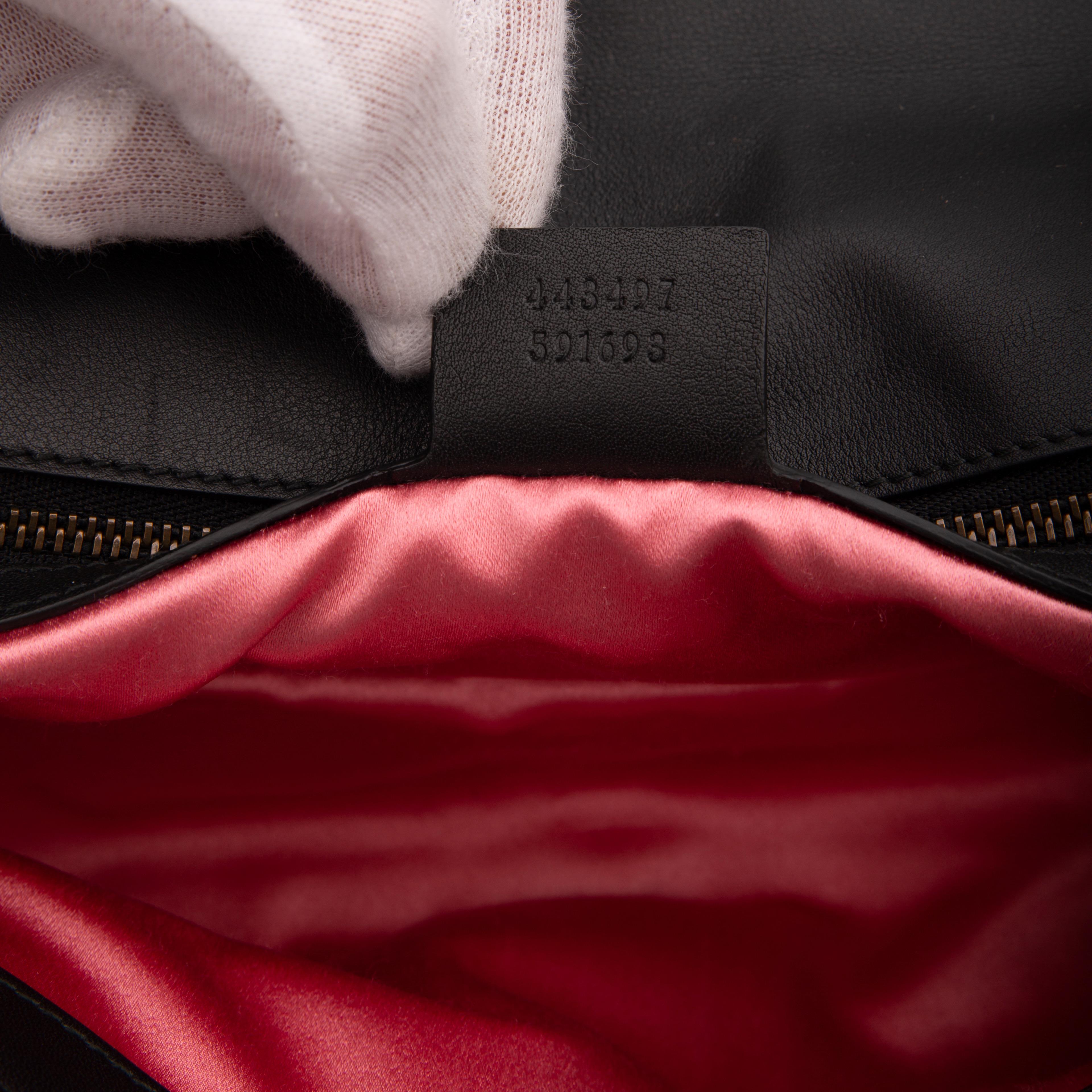 Women's or Men's Gucci Velvet Black Matelasse Small GG Marmont Shoulder Bag (443497)