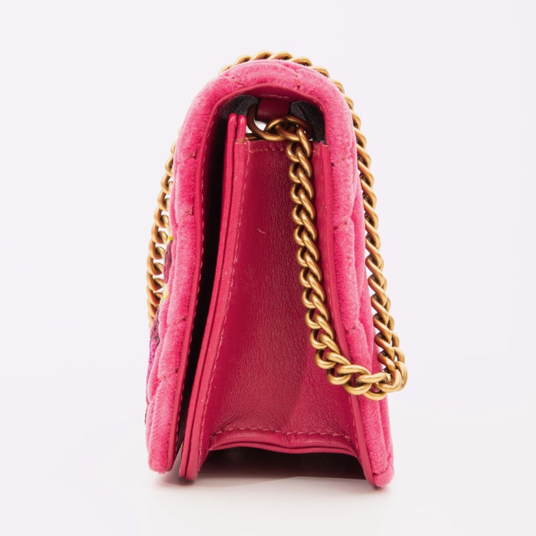 Gucci Velvet Matelasse Love Embroidered GG Marmont Mini Bag Raspberry ( 488426) at 1stDibs | gucci 488426, 488426 gucci, gucci love purse