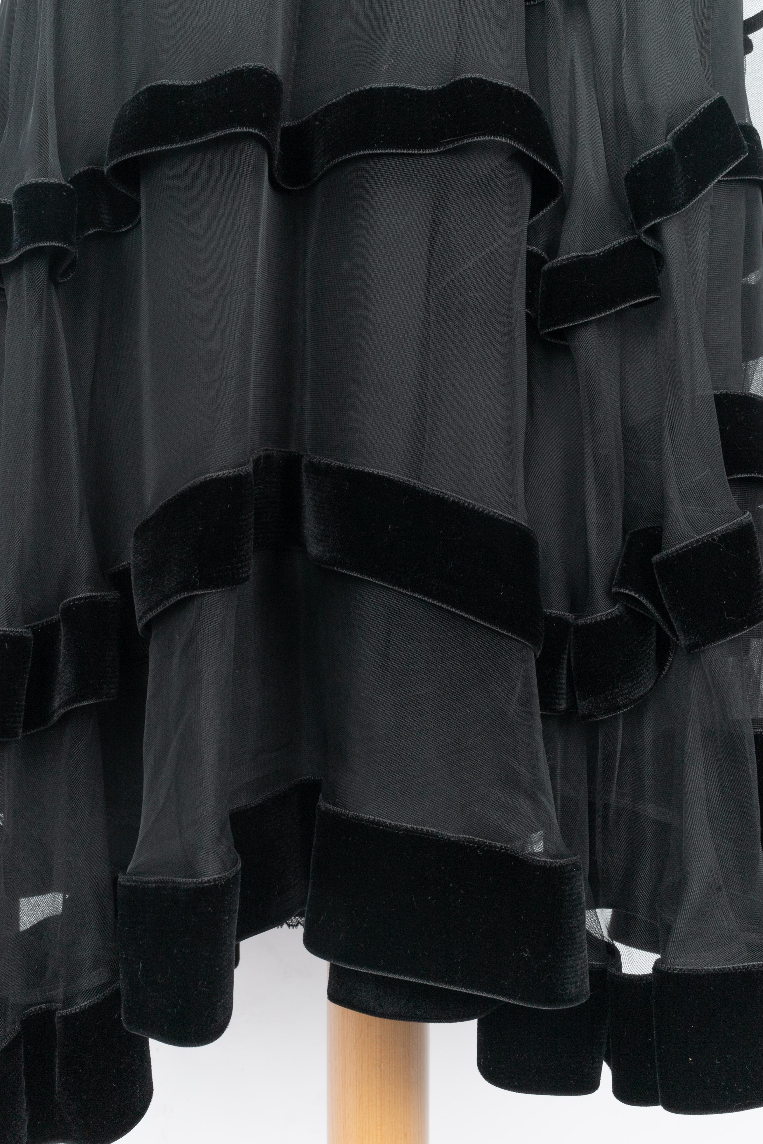 Falda de terciopelo Gucci Negro en venta