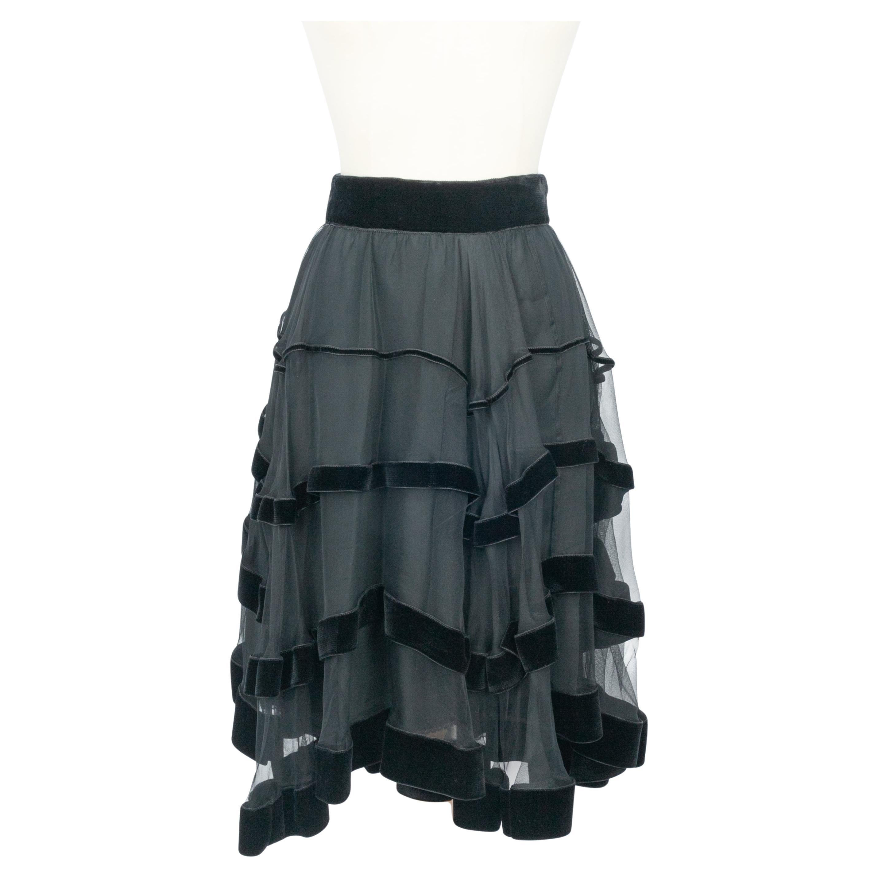 Falda de terciopelo Gucci