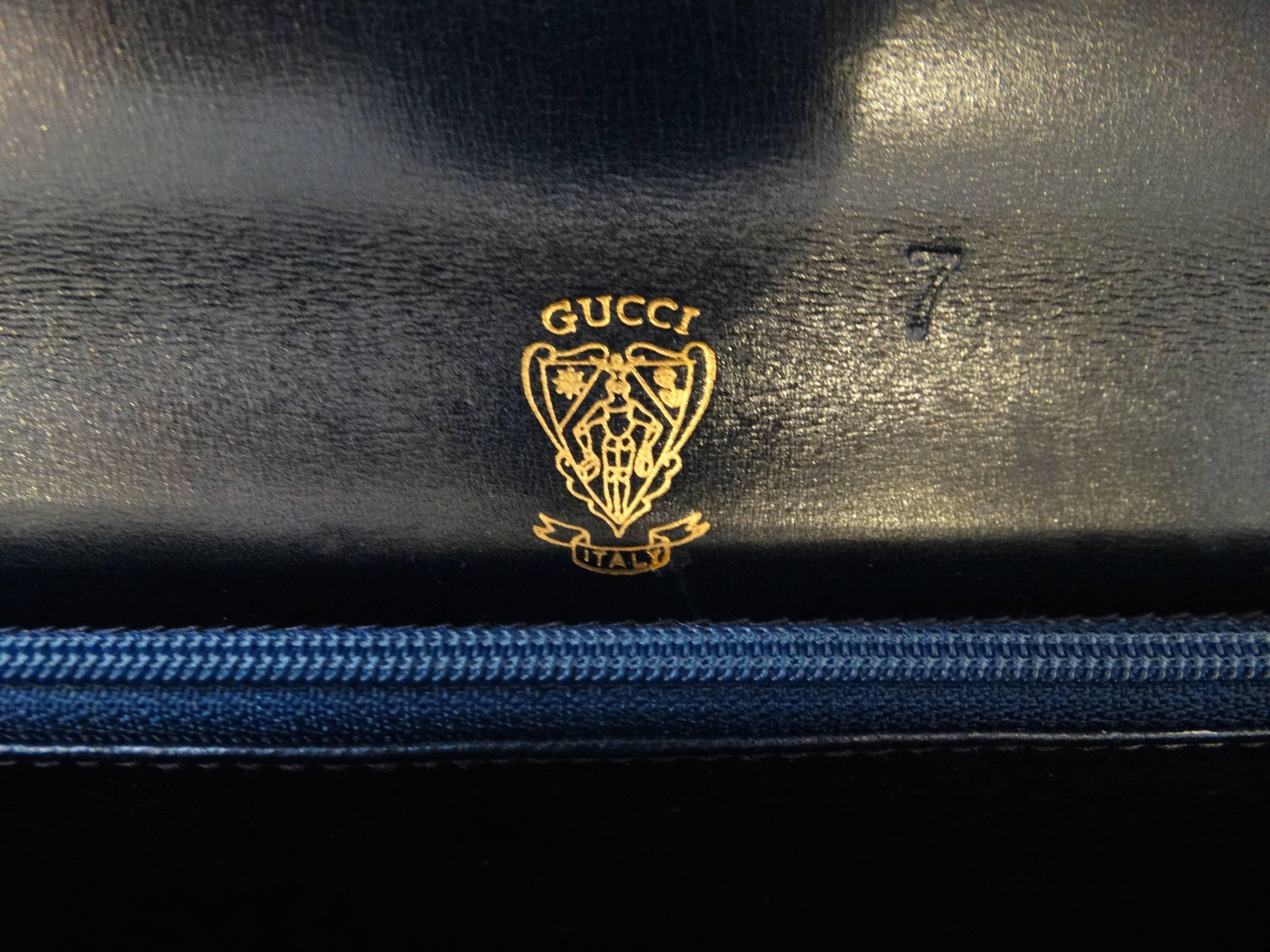 Gucci Velveteen Monogram Bag, 1970s  For Sale 2