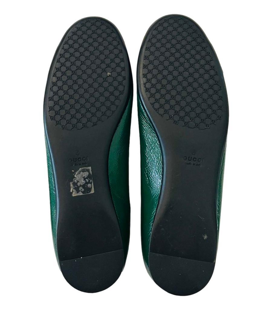 Gucci Vernice Naplack Web Ballet Flats For Sale 2