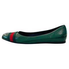 Used Gucci Vernice Naplack Web Ballet Flats