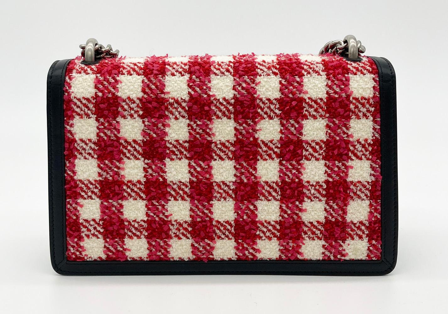 Nero Gucci Borsa a tracolla Vichy in lana e tweed piccola Dioniso