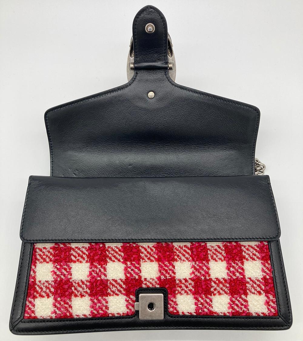 Gucci Vichy Wool Tweed Small Dionysus Shoulder Bag In New Condition For Sale In Philadelphia, PA