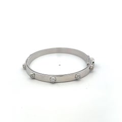 Gucci Vintage 18K White Gold Bangle Bracelet with 1.50 Carat F-VS Diamond