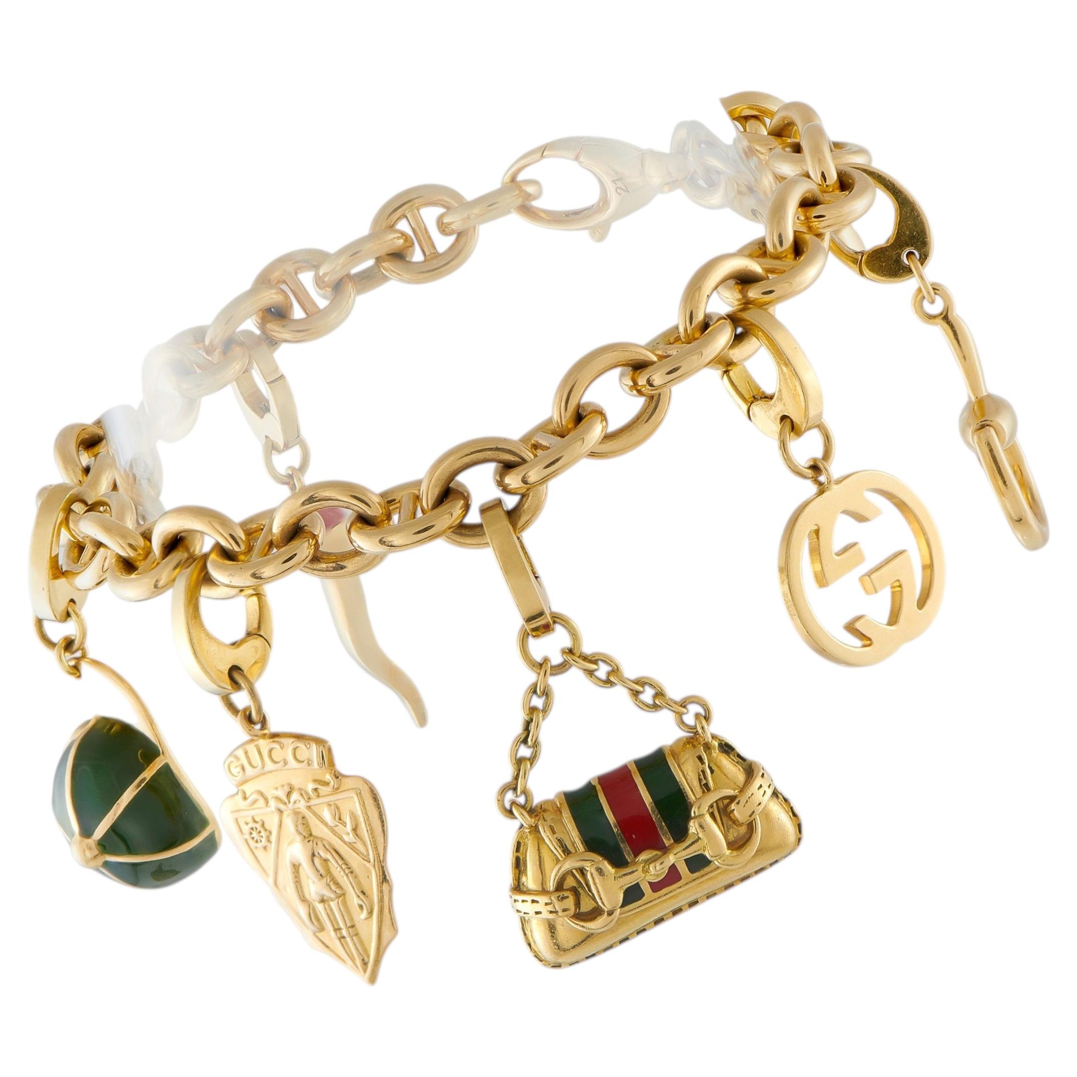 Bracciale con ciondoli Gucci Vintage in oro giallo 18 carati GU17-060326