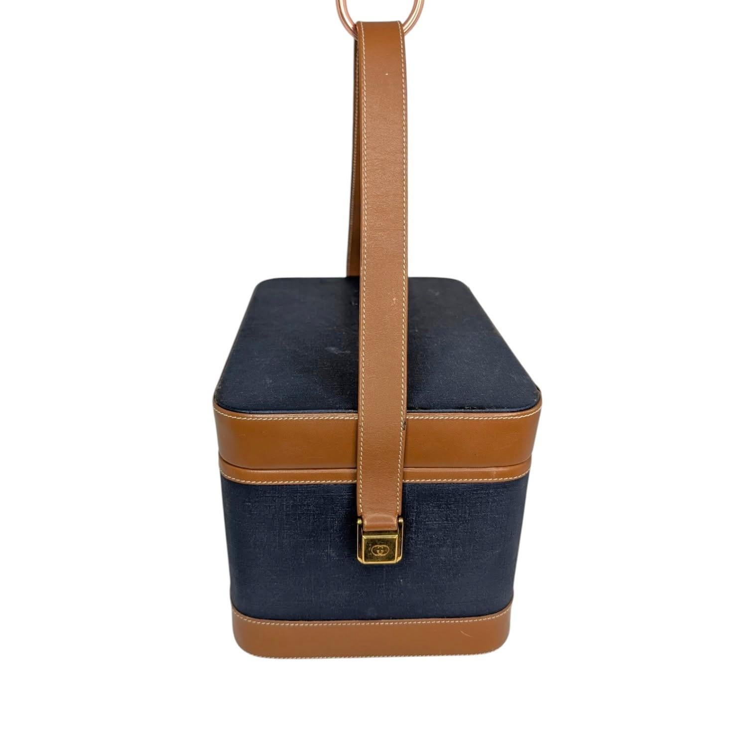 Gucci Vintage 1970s Beauty Train Case Travel Bag For Sale 1