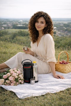 Gucci Vintage 1970er Jahre schwarzes Leder Flachmann Halter mit isolierten Flasche