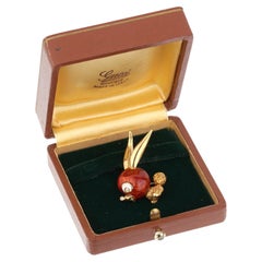 Gucci Vintage 1970s' Whimsical Bunny 18k Yellow Gold Brooch