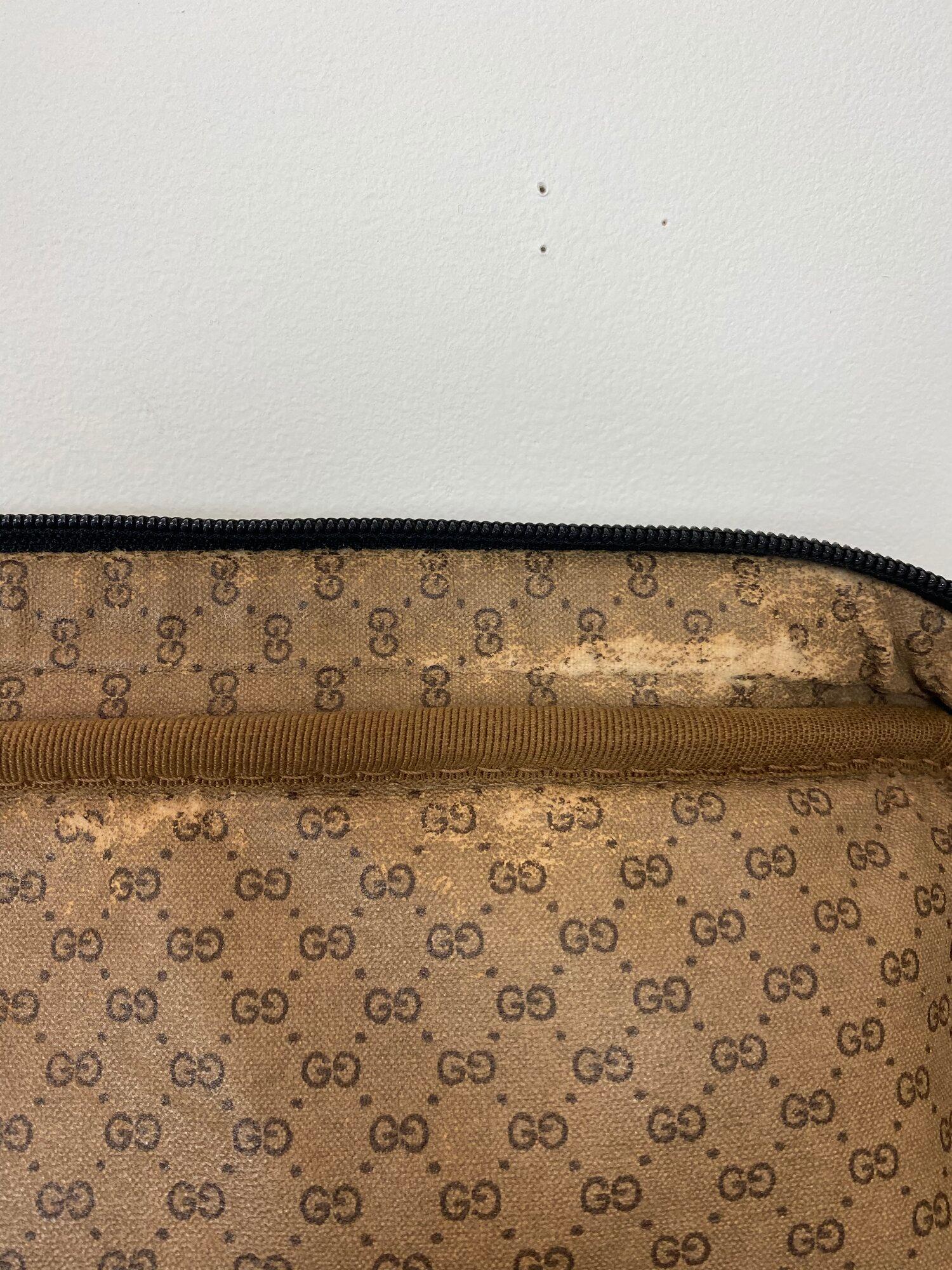 Gucci Vintage 1980's Leather Sylvie Web Leather Lock Extra Large Suitcase 6