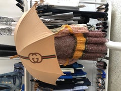 Gucci Vintage 1981 GG Logo Wood Handle Umbrella in box - New with Tags