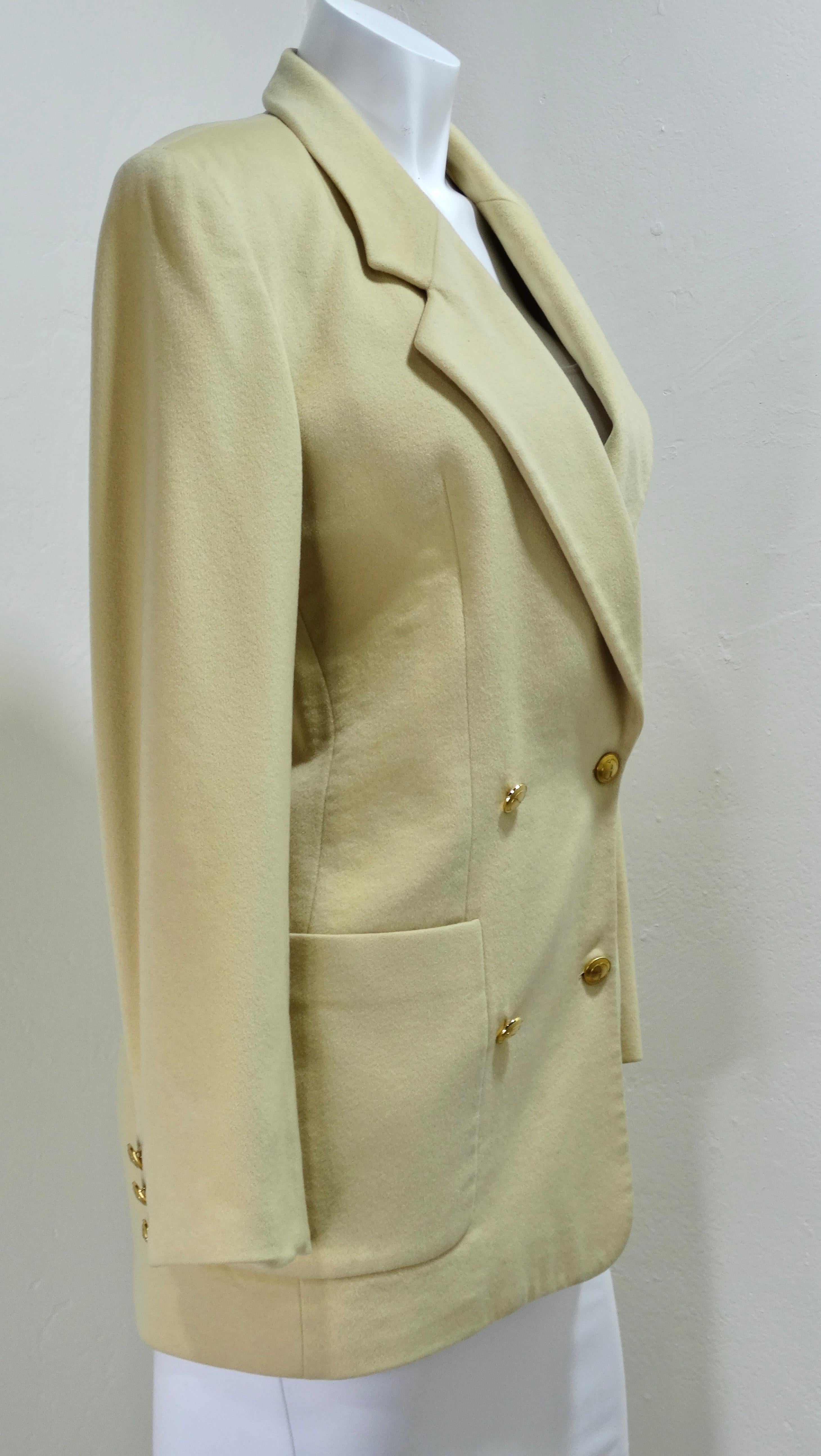 Gucci Vintage 1990's Cashmere Blazer In Excellent Condition For Sale In Scottsdale, AZ