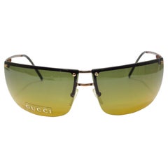 Gucci Retro 1990's Semi-Rimless Rectangle Sunglasses