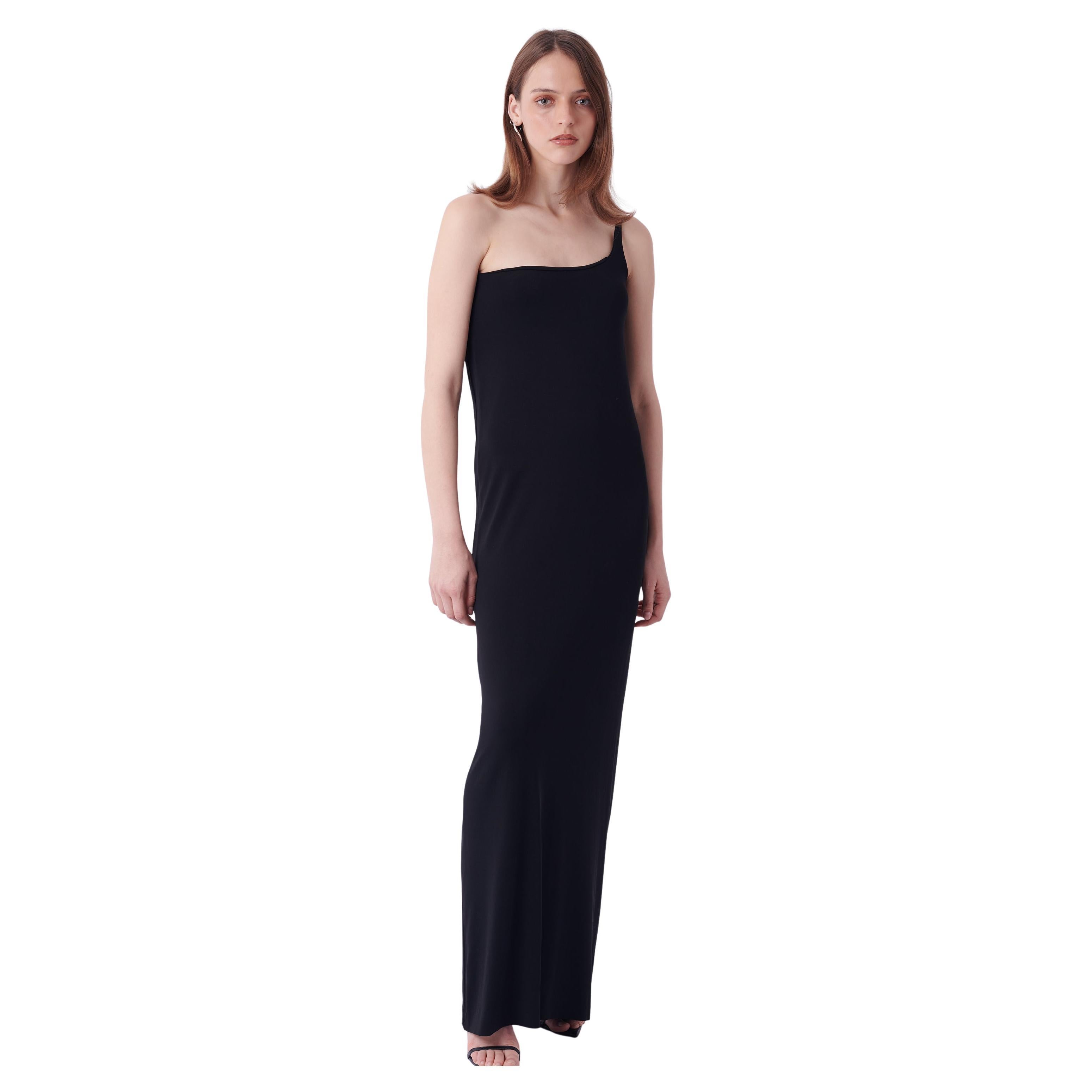 Gucci Vintage 1998 One Shoulder Black Maxi Dress For Sale