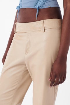 Gucci Vintage 2000's Beige Leather Trousers