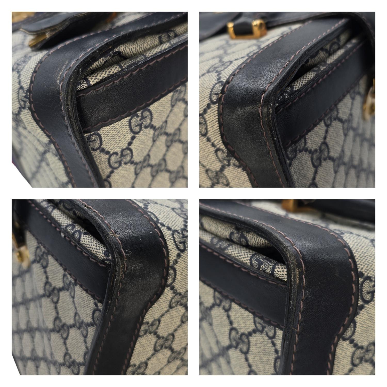 Gucci Vintage 3-lock Train Case Travel Bag Luggage en vente 7