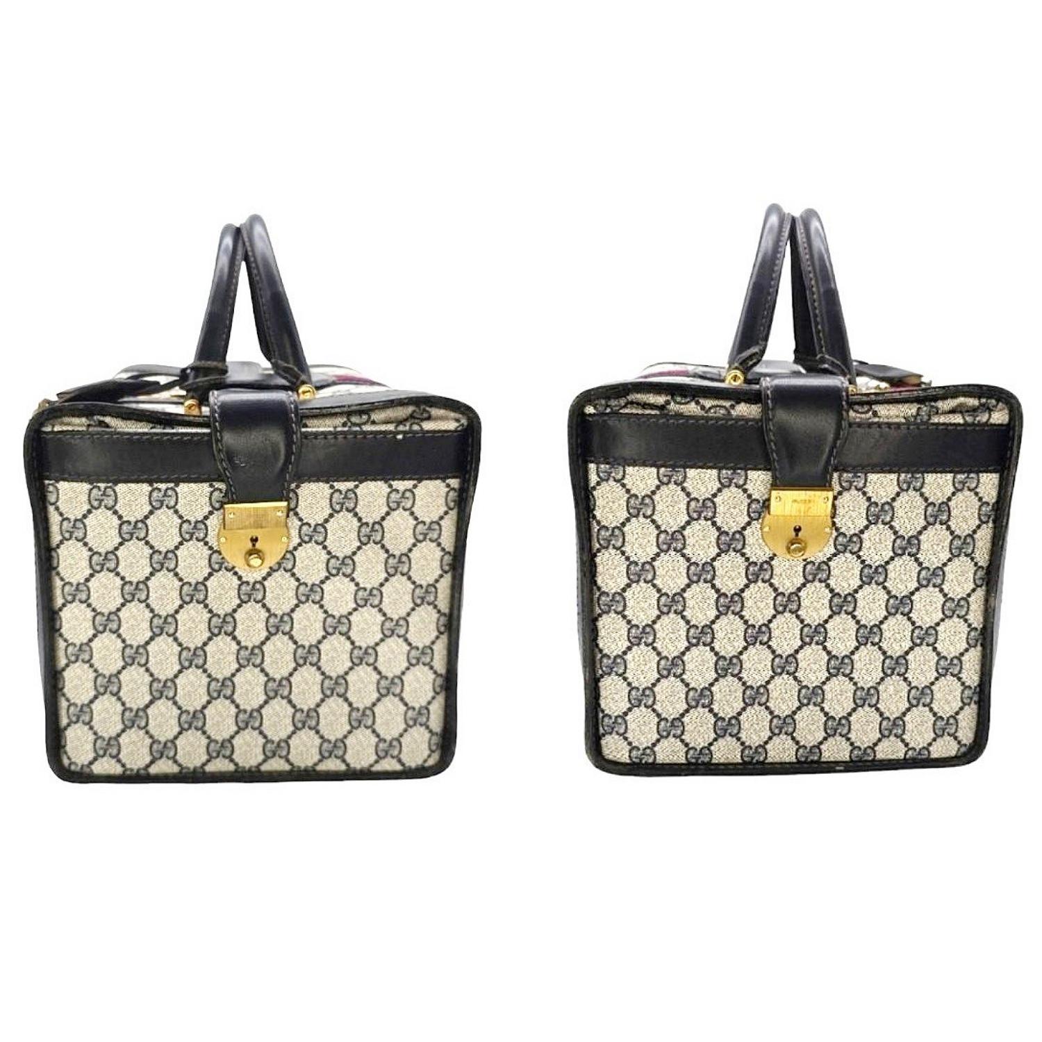 Gucci Vintage 3-lock Train Case Travel Bag Luggage 1