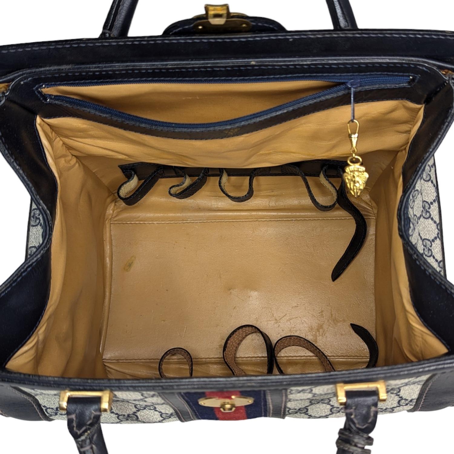Gucci Vintage 3-lock Train Case Travel Bag Luggage 3
