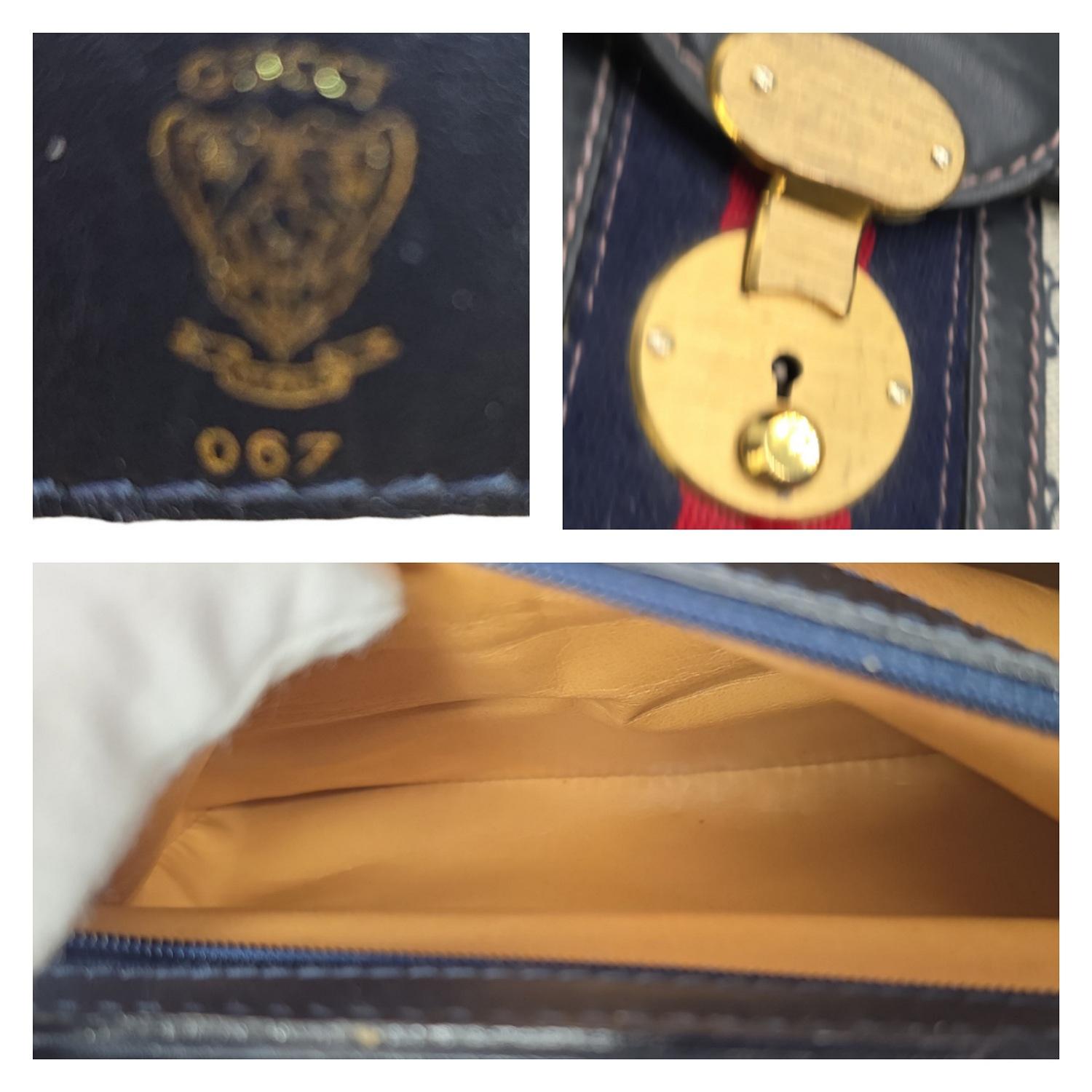 Gucci Vintage 3-lock Train Case Travel Bag Luggage en vente 4