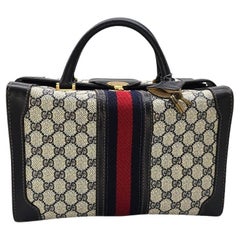 Gucci Used 3-lock Train Case Travel Bag Luggage