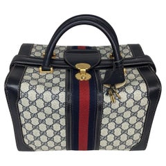 Gucci Vintage 3-lock Train Case Travel Bag Luggage