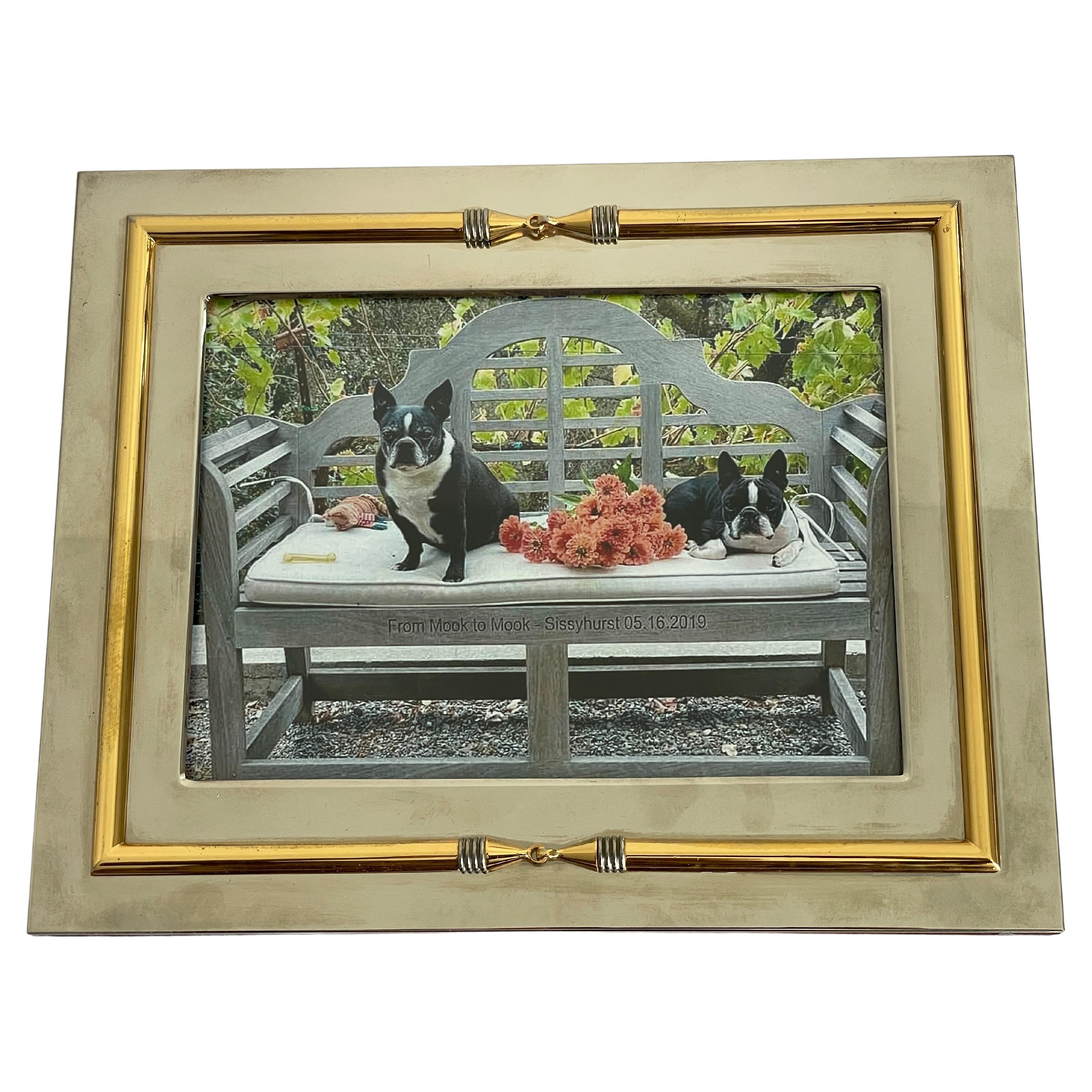 GUCCI Vintage Silver Metal LETTER RACK Stirrup DESK ORGANIZER Document ...