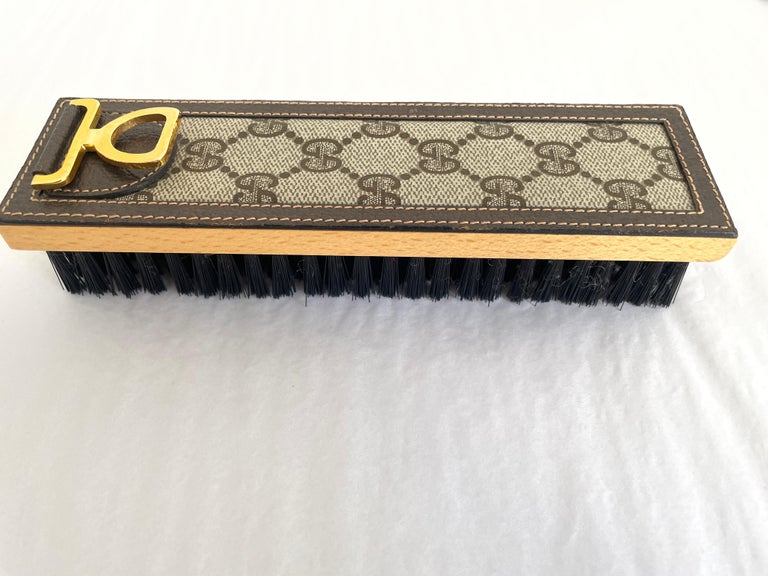 Gucci Vintage 70's Logo Horsebit Clothes Brush For Sale at 1stDibs