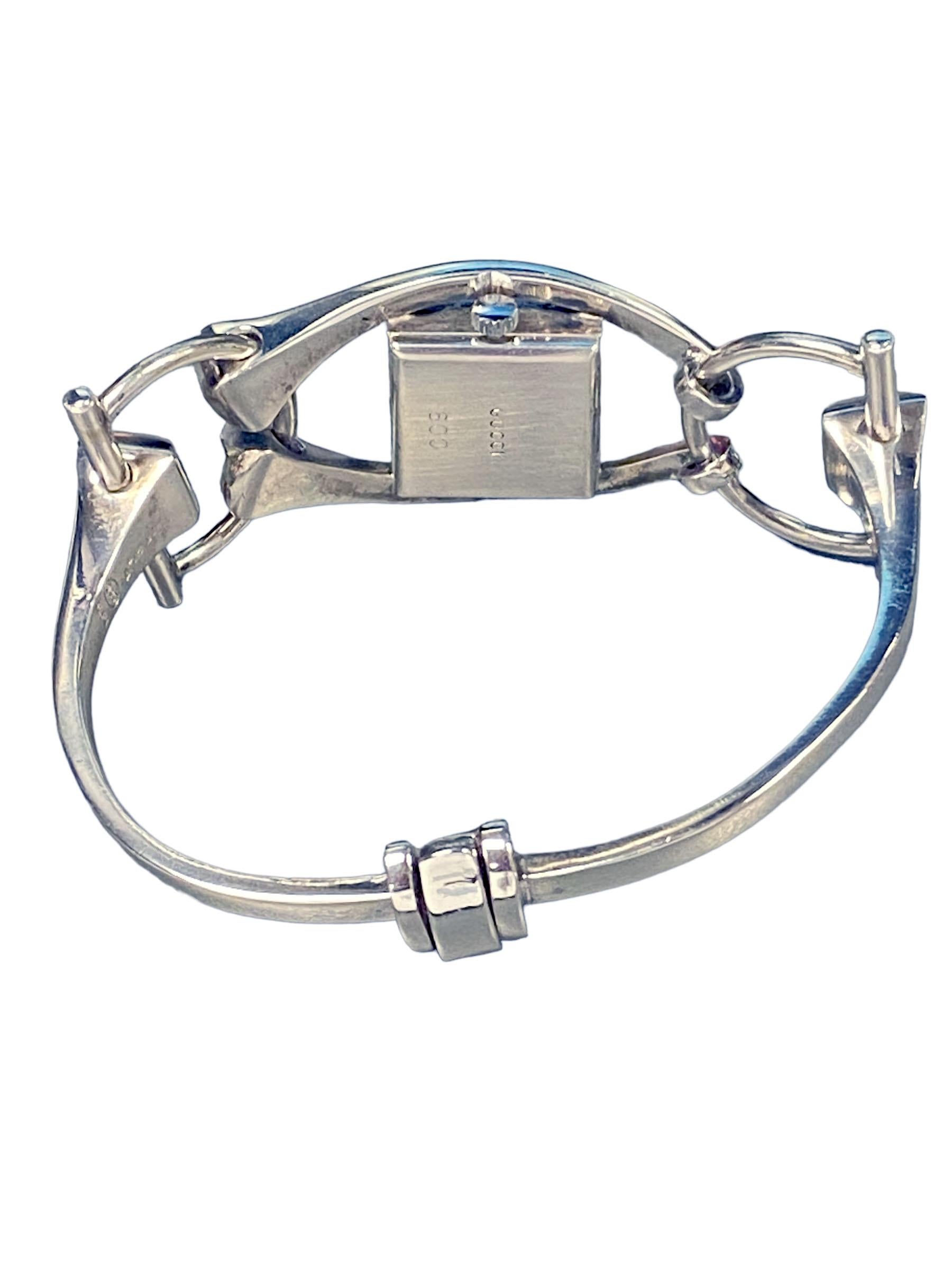 gucci horsebit watch silver