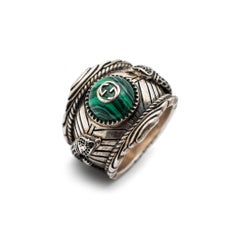 Gucci Vintage 925 Sterling Silver Garden Cocktail Ring