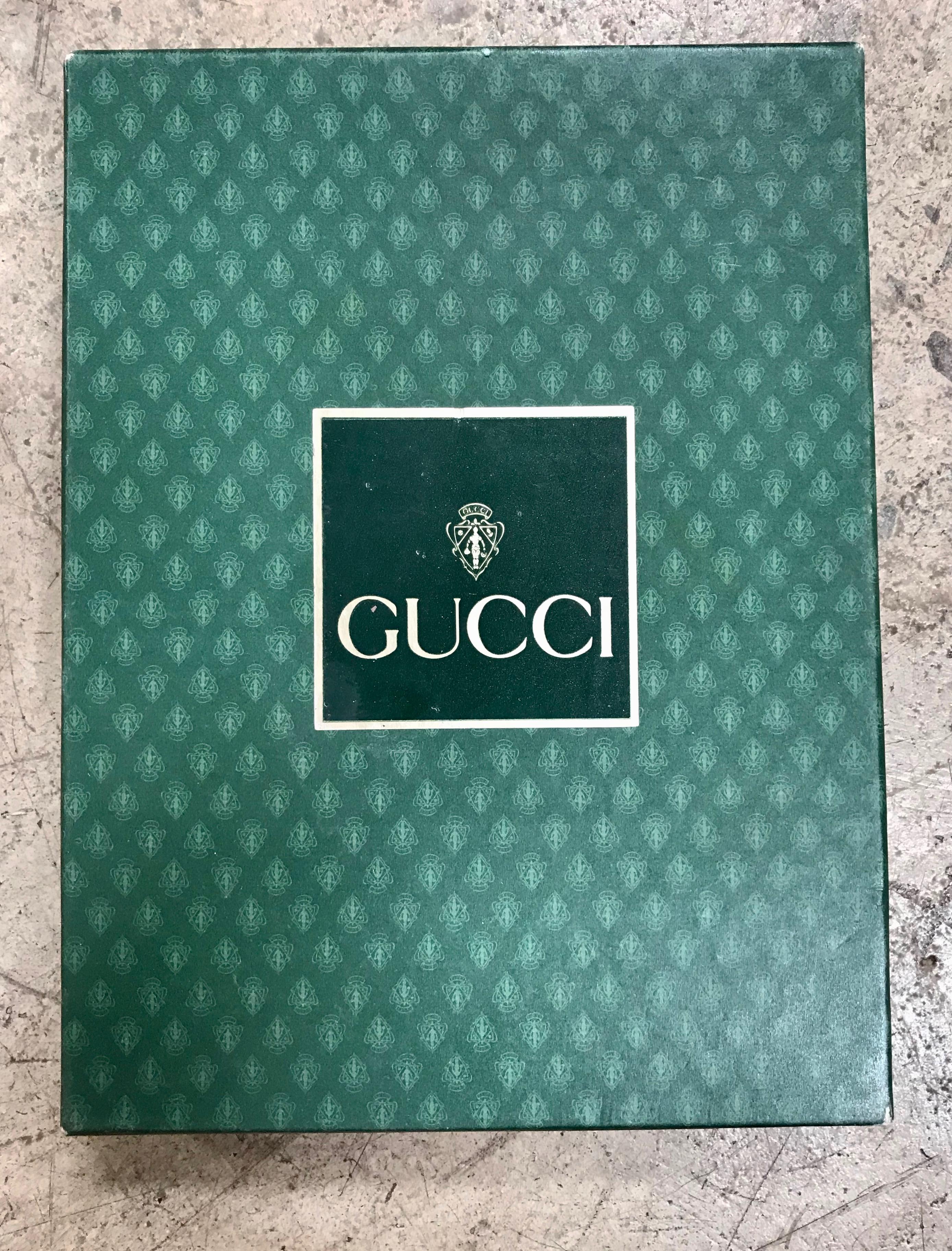 Gucci vintage Agenda phone/address notebook in the original box, Italy 1980s.
  