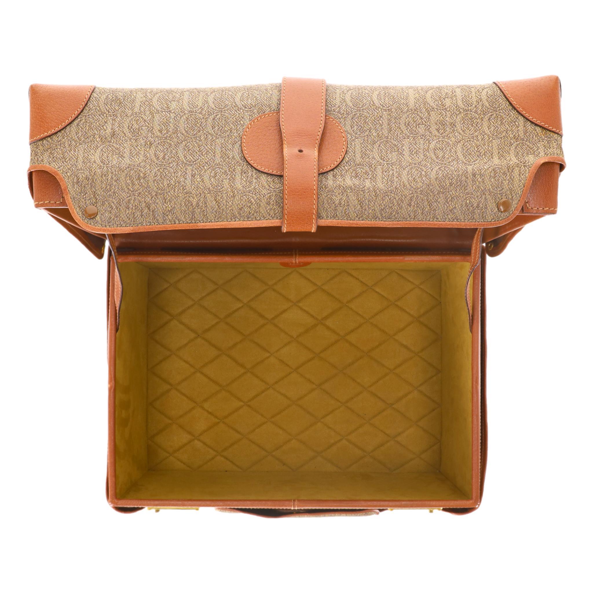 Gucci Vintage All-Over 'Gucci' Logo Canvas Kosmetikkoffer im Angebot 2