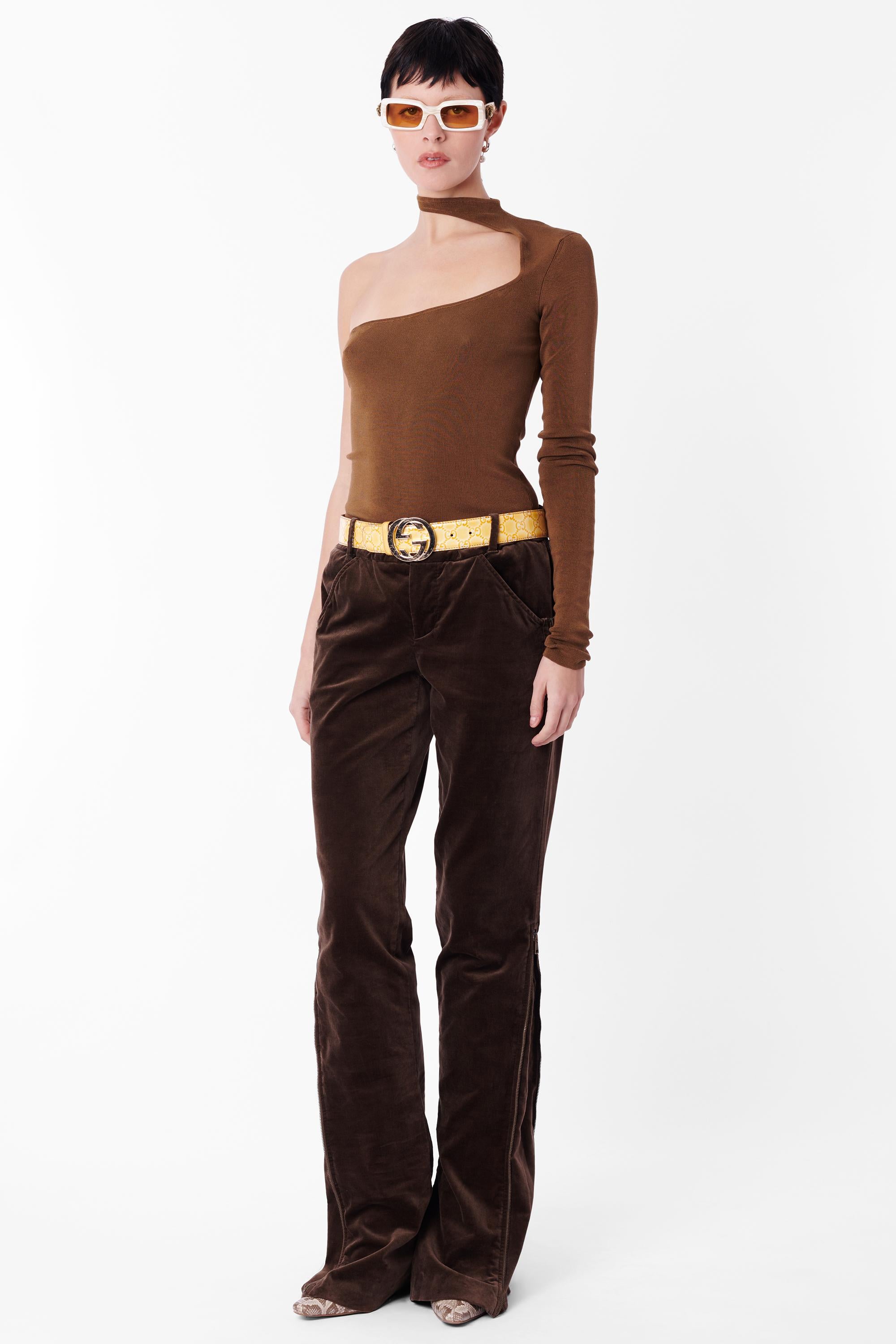 Gucci Vintage Top caqui asimétrico de manga larga en Bueno estado para la venta en London, GB
