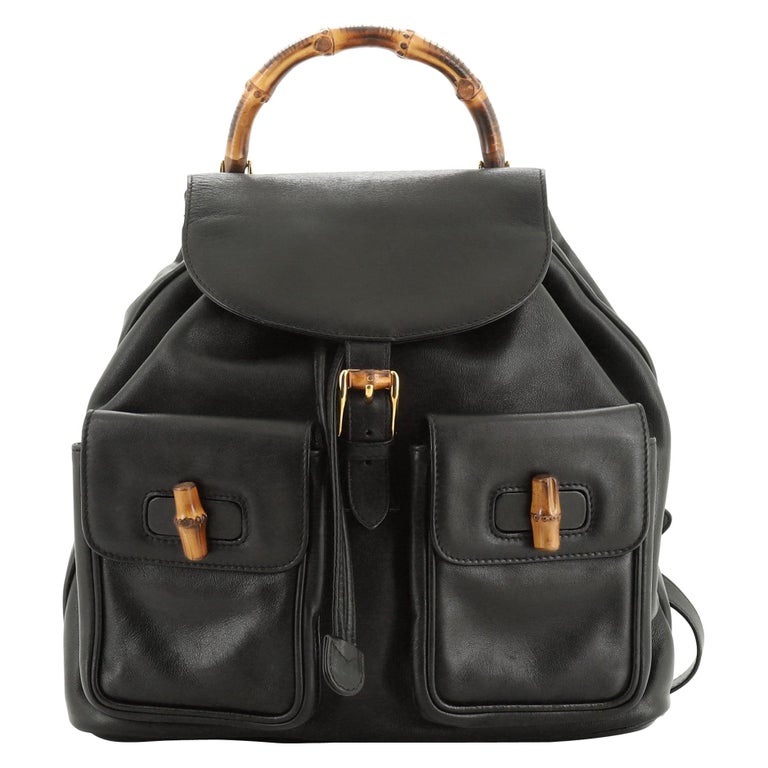 Gucci Vintage Bamboo Backpack Leather Medium at 1stDibs | gucci backpack