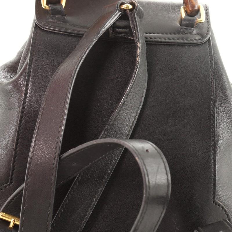 Gucci Vintage Bamboo Backpack Leather Mini In Good Condition In NY, NY