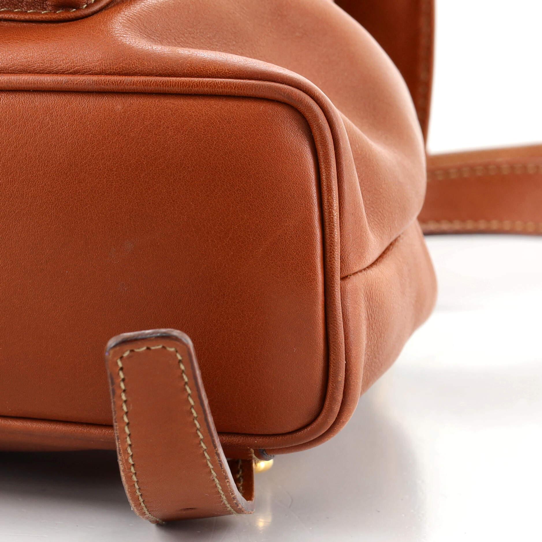 Brown Gucci Vintage Bamboo Backpack Leather Mini