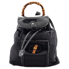 Gucci Vintage Bamboo Backpack Nylon and Patent Leather Mini