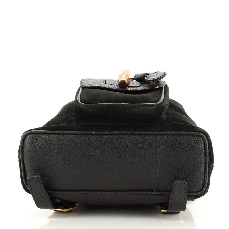Gucci Vintage Bamboo Backpack Suede Mini In Good Condition In NY, NY