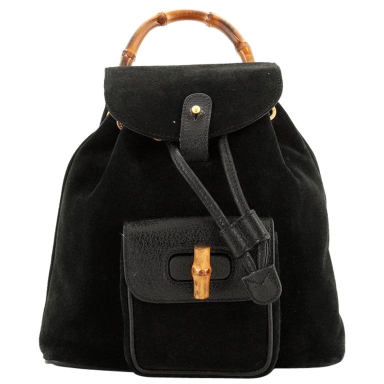 Gucci Vintage Bamboo Backpack Suede Mini