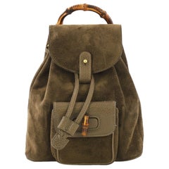 Gucci Vintage Bamboo Backpack Suede Mini