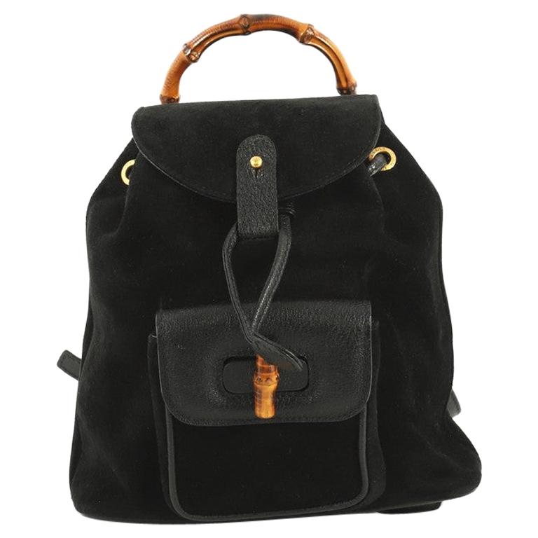 Gucci Vintage Bamboo Backpack Suede Mini