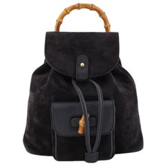 Gucci Vintage Bamboo Backpack Suede Mini