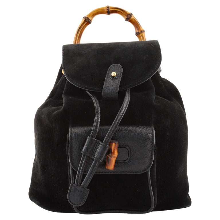 Gucci Vintage Bamboo Backpack Suede Mini at 1stDibs