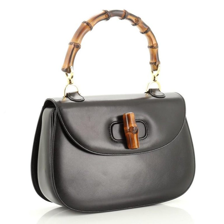 Gucci Vintage Bamboo Top Handle Bag Leather Medium at 1stDibs