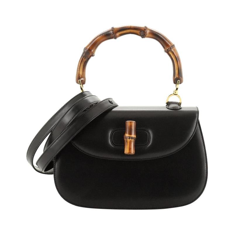 Gucci Vintage Bamboo Top Handle Bag Leather Medium at 1stDibs