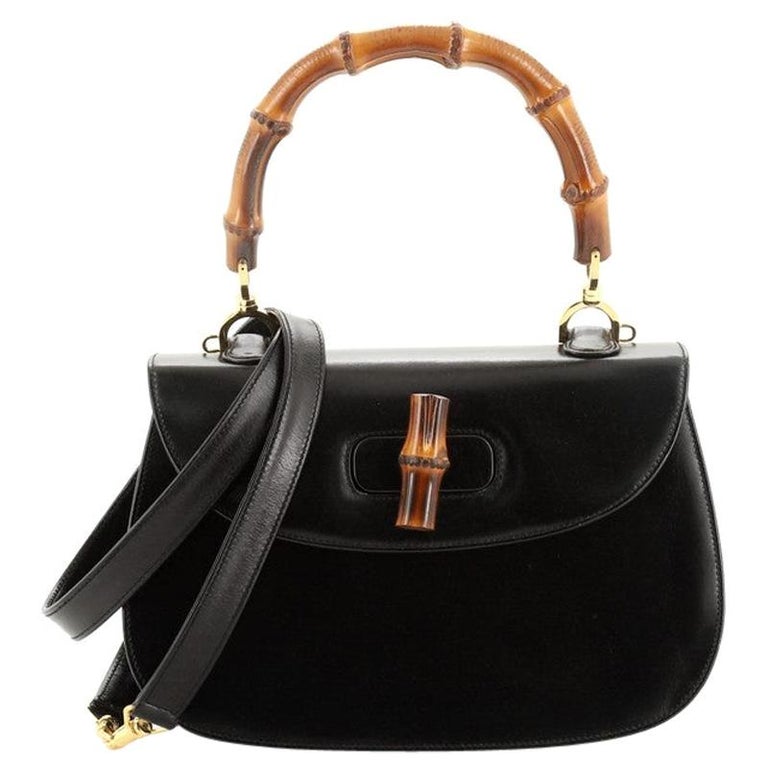 Gucci Vintage Bamboo Top Handle Bag Leather Medium at 1stDibs